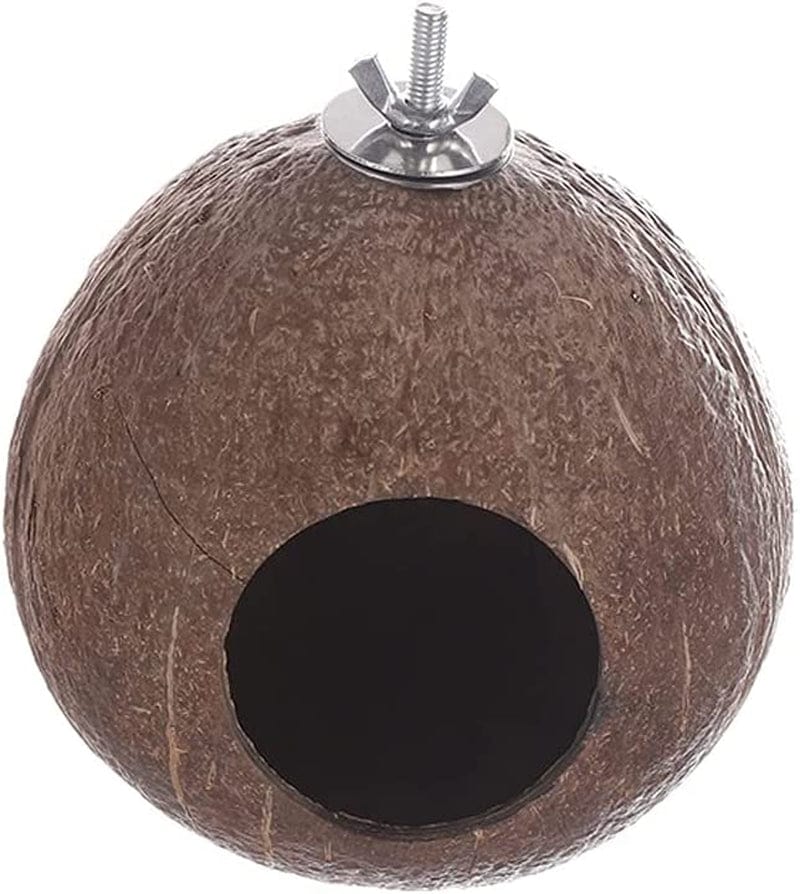 XXSLY Creative Birdcage Bird Nest Birdhouse Grass Handwoven Bird Nest Coconut Shell House Resting Breeding Place for Parrots Natural Bird Cage Bird Cage Accessories (Color : White,Transparent,Brown) Animals & Pet Supplies > Pet Supplies > Bird Supplies > Bird Cages & Stands XXSLY B  