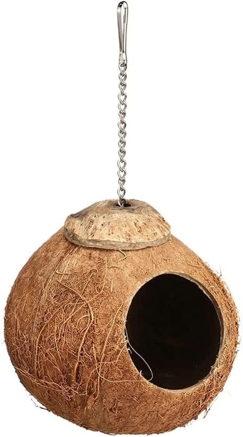 XXSLY Creative Birdcage Coconut Shell Bird Cages with Climb Ladder House Cage Nest Hanging Toys for Parrot Parakeet Lovebird Finch Canary Bird Cage Accessories (Color : Polish) Animals & Pet Supplies > Pet Supplies > Bird Supplies > Bird Cages & Stands XXSLY No Polish  