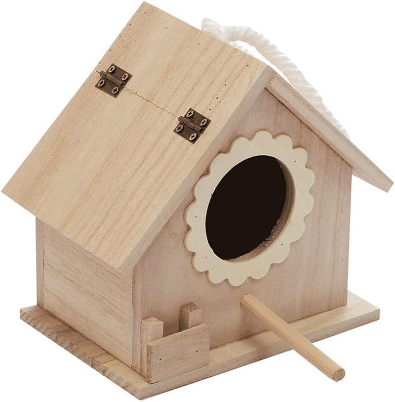 XXSLY Creative Birdcage Hanging Bird House Wooden Hummingbird Nest Natural outside Garden Patio Decorative,Breeding Box for S/M-Sized Birds-Wood Color Bird Cage Accessories (Size : L) Animals & Pet Supplies > Pet Supplies > Bird Supplies > Bird Cages & Stands XXSLY CH  