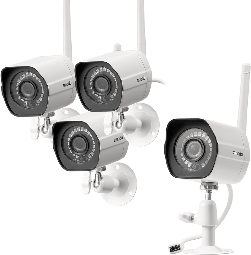 Zmodo Outdoor Security Camera Wireless (2 Pack), 1080p Full HD Home Security Camera System, Works with Alexa and Google Assistant, White (ZM-W0002-2) Cameras & Optics > Cameras > Surveillance Cameras Zmodo 4 Pack  