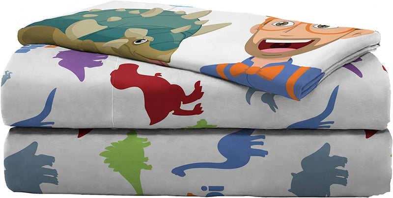 Jay Franco Blippi Dino Fun 4 Piece Toddler Bed Set – Super Soft Microfiber Bed Set Includes Toddler Size Comforter & Sheet Set Bedding (Official Blippi Product) Home & Garden > Linens & Bedding > Bedding Jay Franco & Sons, Inc.   