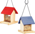 Cedar Alpha 2 Pack Cedar Ranch Feeder,Wild Bird Feeder for Hanging ,Bird Seed for outside Feeders,With Viewing Window, Perfect for Outdoor Garden, Weather Proof ( Red+Gray) Animals & Pet Supplies > Pet Supplies > Bird Supplies > Bird Cage Accessories > Bird Cage Food & Water Dishes CEDAR ALPHA Cedar Ranch 2 Pk  