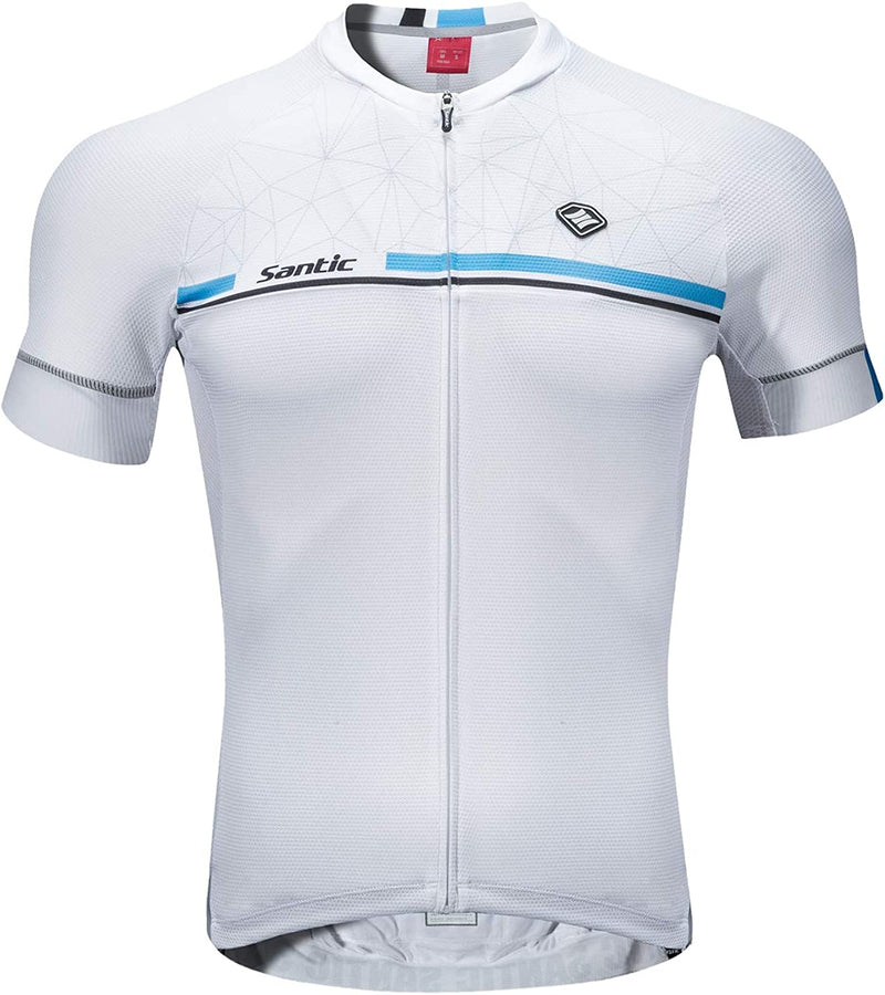 Santic Cycling Jersey Men'S Short Sleeve Tops Mountain Biking Shirts Bicycle Jacket with Pockets … Sporting Goods > Outdoor Recreation > Cycling > Cycling Apparel & Accessories Santic Basic Version-white-2162 Medium 