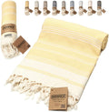 DEMMEX Certified 100% Organic Cotton & Organic Dye Prewashed XL Diamond Weave Turkish Cotton Towel Peshtemal Blanket for Bath,Beach,Pool,Spa,Gym, 71X36 Inches,14 Oz (Coffee) Home & Garden > Linens & Bedding > Towels DEMMEX Lemon  