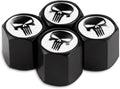 Skull Car Wheel Tire Valve Stem Caps, Airtight Dust Proof Covers, 4 Pack Universal Tire Air Valve Caps for Cars, Trucks, Bicycles, Car Accessories for Men and Women (Red) Sporting Goods > Outdoor Recreation > Winter Sports & Activities YALOK-Tire Valve Stem Caps9 Black  