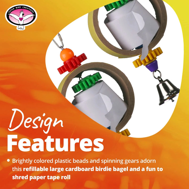 Super Bird Creations SB628 Tape Dispenser Bird Toy, Large Bird Size, 14" X 5" Animals & Pet Supplies > Pet Supplies > Bird Supplies > Bird Toys Super Bird Creations   