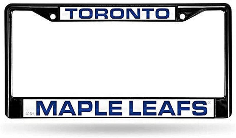Rico Industries NHL Black Laser Cut Chrome Frame 12" X 6" Black Laser Cut Chrome Frame - Car/Truck/Suv Automobile Accessory Sporting Goods > Outdoor Recreation > Winter Sports & Activities Rico Industries Toronto Maple Leafs  