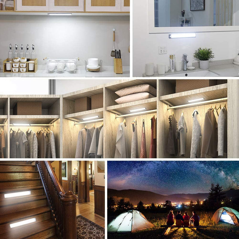 Under Cabinet Lights,Usb Rechargeable Kitchen Cupboard Night Light,54-Led Battery Operated under Counter Closet Lighting,Motion Detector Night Light,Wireless Magnetic Motion Activated Light-2Pack Home & Garden > Lighting > Night Lights & Ambient Lighting YQKJ-closet lights   