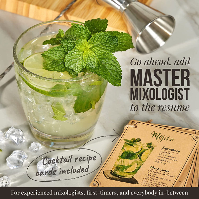 Mixology & Craft Bartender Kit - 15 Piece Set Including Cocktail Shaker and Bar Accessories, Perfect for Drink Mixing at Home, plus Exclusive Recipe Cards Home & Garden > Kitchen & Dining > Barware Mixology & Craft   