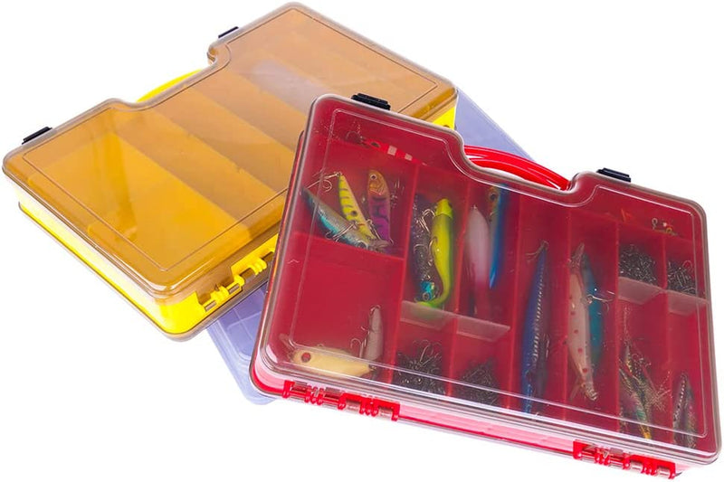 Goture Plastic Storage Organizer Box, Portable Tackle Storage Adjustable Divider Removable Compartment with Handle, Box Organizer for Fishing Storage Orange Sporting Goods > Outdoor Recreation > Fishing > Fishing Tackle GOTURE Green 2Pcs(Size: 7.8'' L X 4.2'' W X 1.8'' H)  