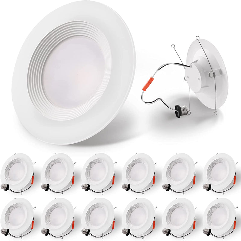 E ENERGETIC LIGHTING LED Recessed Downlight 6 Inch, 12.5W=100W, Warm White 3000K, 950LM, Retrofit LED Recessed Ceiling Light, Dimmable Trim Can Lights, Baffle Trim, Damp Rated, ETL, 12 Pack Home & Garden > Lighting > Flood & Spot Lights Yankon   