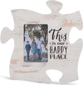 P. Graham Dunn Memories White Distressed Wood Look 4 X 6 Wood Puzzle Wall Plaque Photo Frame Home & Garden > Decor > Picture Frames P. Graham Dunn White Happy Place  