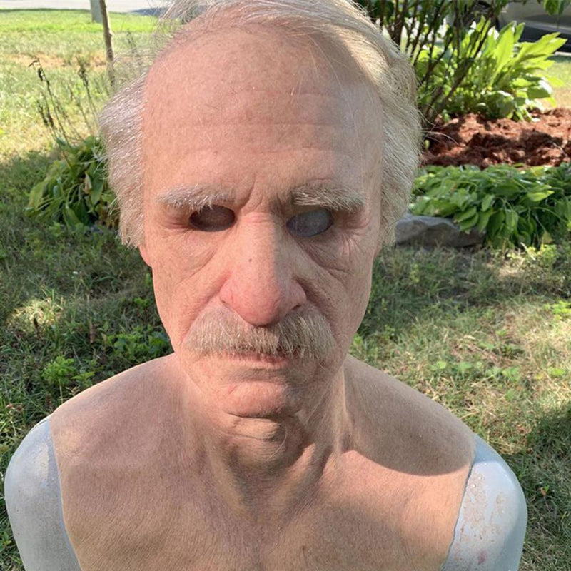 Lifelike Old Man Mask Human Wrinkle Face Mask Full Head Halloween Costume Party Apparel & Accessories > Costumes & Accessories > Masks GETFIT   