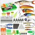 Fishing Lures Tackle Box Bass Fishing Kit,Saltwater and Freshwater Lures Fishing Gear Including Fishing Accessories and Fishing Equipment for Bass,Trout, Salmon . Sporting Goods > Outdoor Recreation > Fishing > Fishing Tackle > Fishing Baits & Lures MGSMDP 92pcs Fishing Tackle Box  