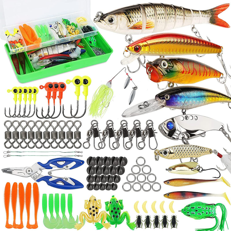Fishing Lures Tackle Box Bass Fishing Kit,Saltwater and Freshwater Lur