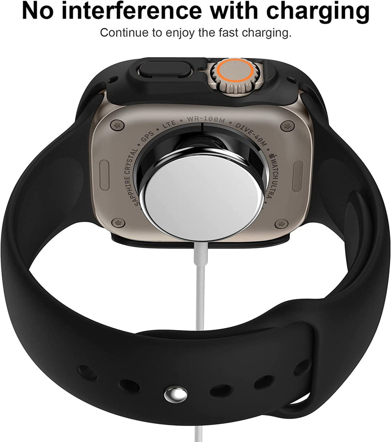 OXWALLEN Sport Rugged Bumper Designed for Apple Watch Ultra 49Mm Case Built in 9H Tempered Glass Screen Protector, Hard PC Protective Case Cover - Matte Black Sporting Goods > Outdoor Recreation > Winter Sports & Activities OXWALLEN   