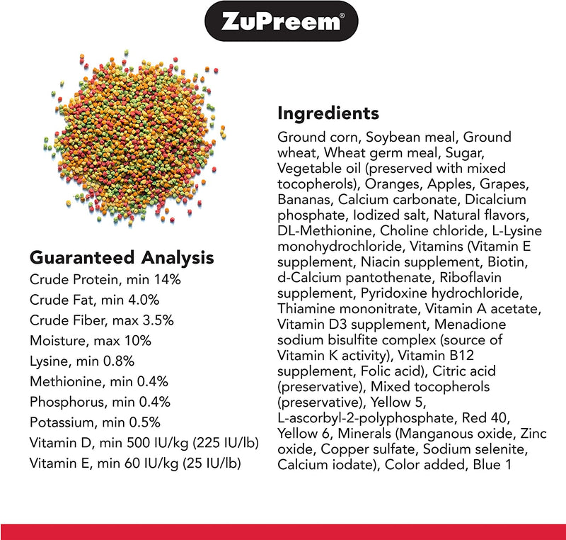 Zupreem Fruitblend Flavor Pellets Bird Food for Very Small Birds, 2 Lb - Daily Blend Made in USA for Canaries, Finches Animals & Pet Supplies > Pet Supplies > Bird Supplies > Bird Food ZuPreem   
