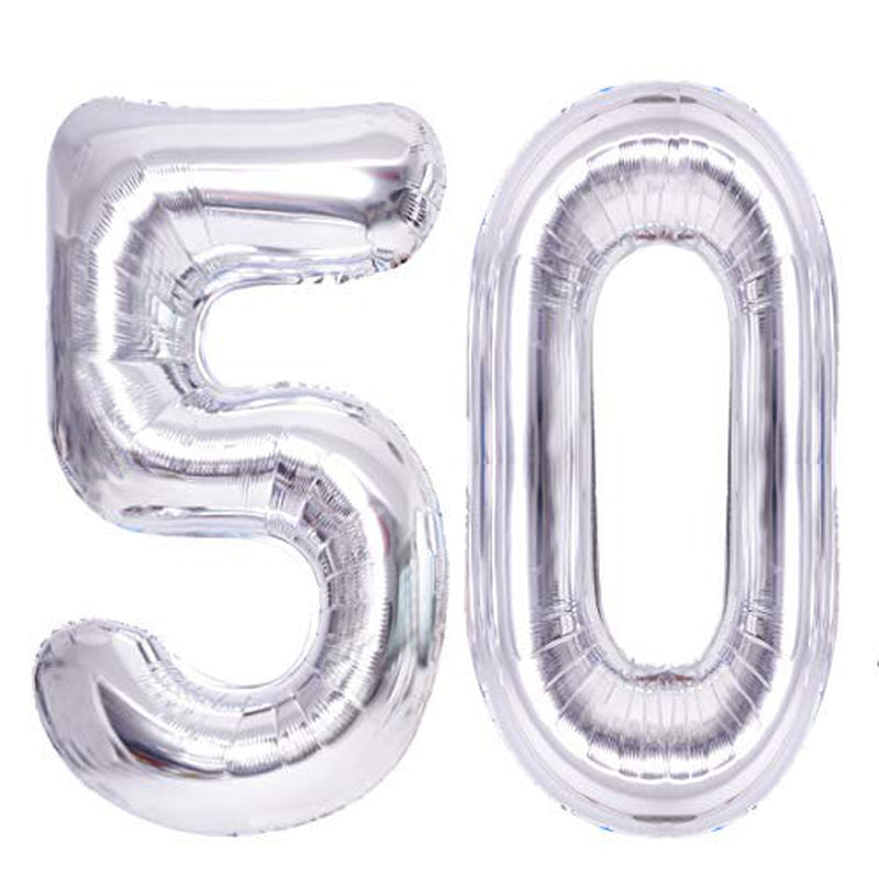 Silver 50 Number Balloons Giant Jumbo Number 50 Foil Mylar Balloons for Women Men 50Th Birthday Party Supplies 50 Anniversary Events Decorations Arts & Entertainment > Party & Celebration > Party Supplies COLORFUL ELVES   