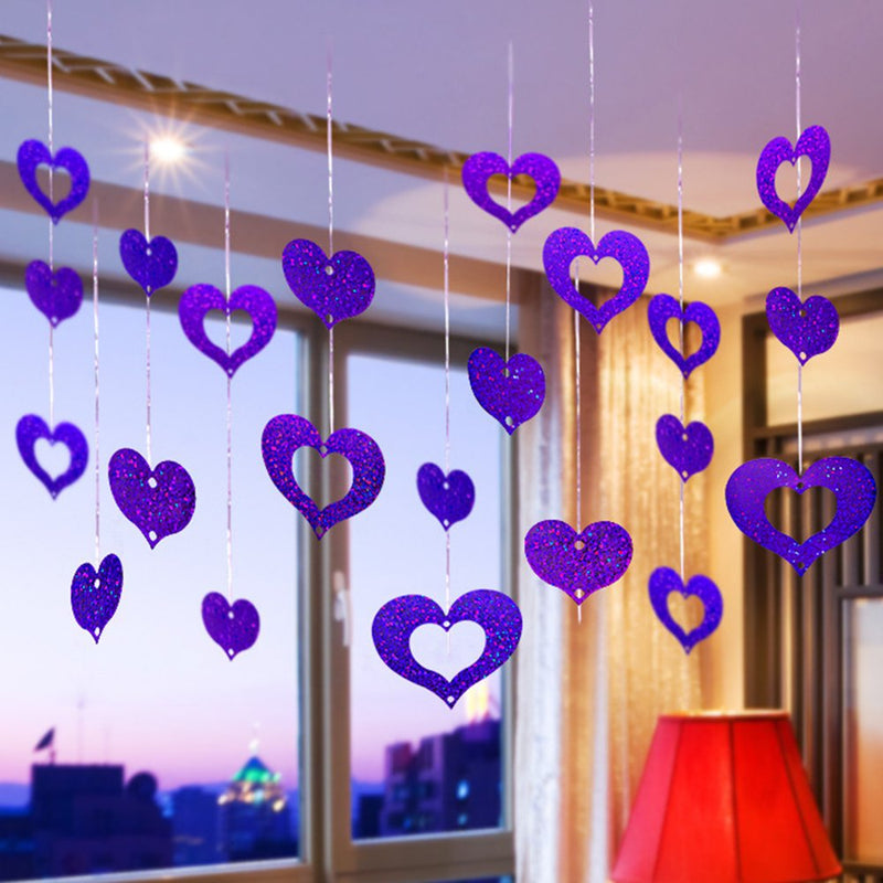Leaveforme 100 Pcs Glitter Heart Hanging Decoration, Valentine'S Day Hanging Decor Pendant Wedding Marriage Proposal Party Supplies,Diy Balloon Sequin Ornament Home & Garden > Decor > Seasonal & Holiday Decorations leaveforme   