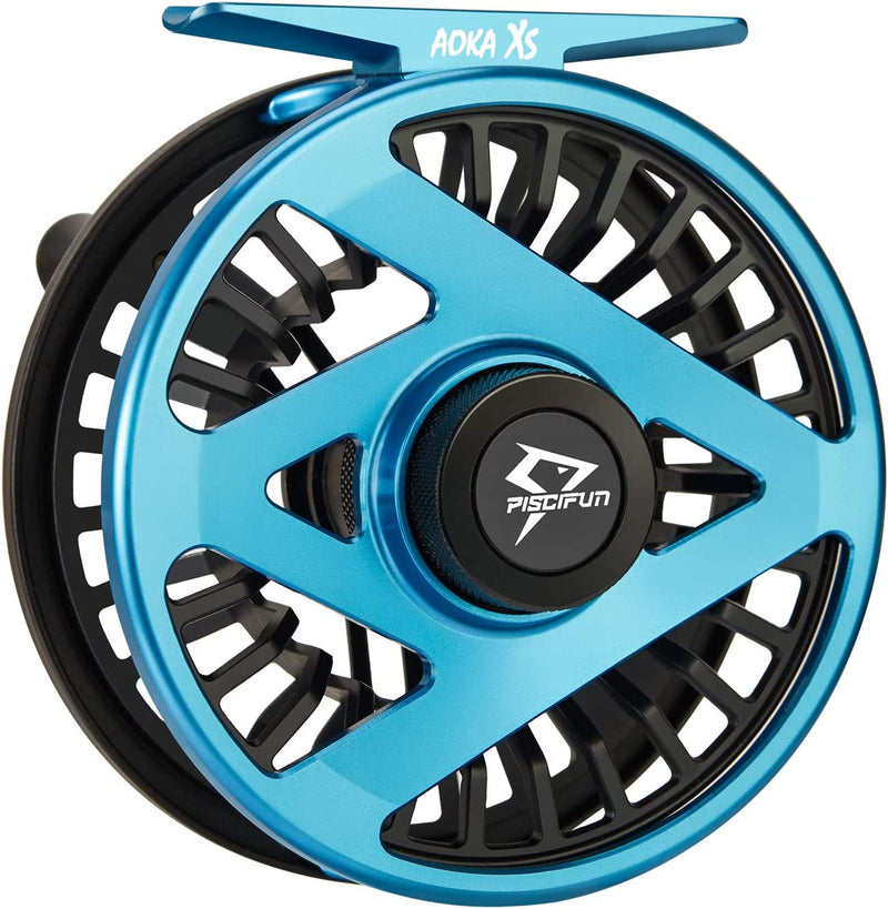 Piscifun Aoka XS Fly Fishing Reel with Sealed Drag, Cnc-Machined Aluminum Alloy Body and Spool Light Weight Design Fly Fishing Reel with Clicker Drag System 3/4,5/6,7/8,9/10 Weight Freshwater Fly Reel Sporting Goods > Outdoor Recreation > Fishing > Fishing Reels Piscifun Black & Blue 5/6 wt 