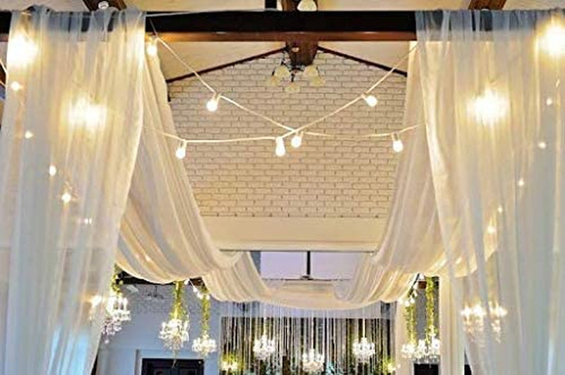 Event Decor Direct Long Sheer Voile Curtains for Windows with 4" Rod Pockets Party Celebrations Weddings Soft Versatile & Washable, 10Ft Wide X 10Ft Long, White Home & Garden > Decor > Window Treatments > Curtains & Drapes Event Decor Direct   