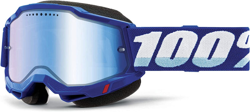 100% Accuri 2 Snowmobile Anti-Fog Goggles - Powersport Racing Protective Eyewear Sporting Goods > Outdoor Recreation > Cycling > Cycling Apparel & Accessories 100% Blue Mirror Blue Lens 