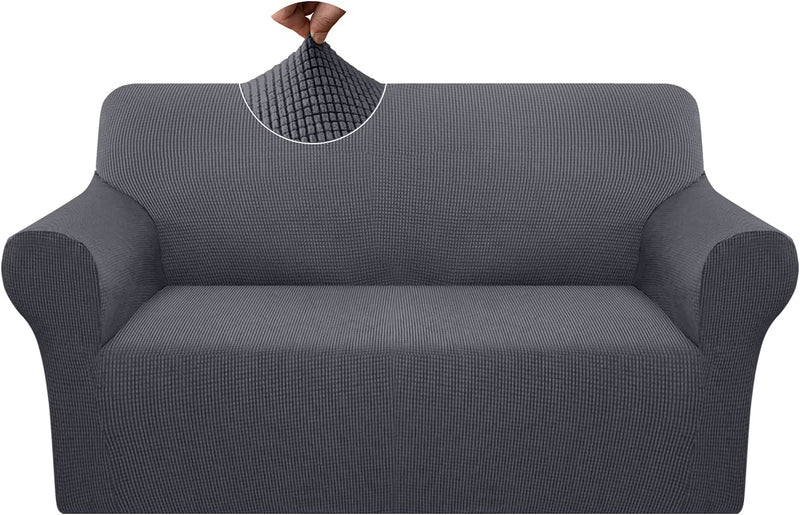 Pepibear Luxurious Sofa Cover for 3 Cushion Couch anti Slip Stylish Couch Cover Super Soft Sofa Slipcovers Washable Furniture Protector with Elastic Bottom (Large, Light Gray) Home & Garden > Decor > Chair & Sofa Cushions Pepibear Grey Medium 