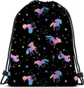 Pony and Star Silhouettes Pattern Print Drawstring Backpack,For Rucksack Shoulder Bags Gym Bag Casual Running Daypack Home & Garden > Household Supplies > Storage & Organization KENT HILL Color10  