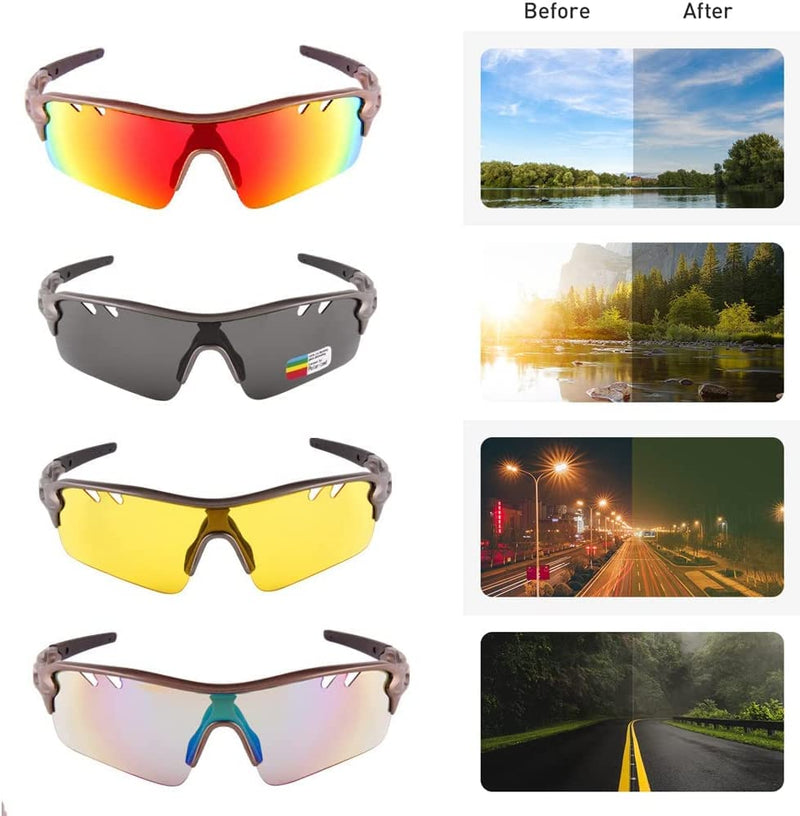 IFIKK Cycling Glasses MTB Bike Protection Eyewear Running Fishing Sports Men Women 5 Lens Polarized Bicycle Sunglasses Sporting Goods > Outdoor Recreation > Cycling > Cycling Apparel & Accessories IFIKK   