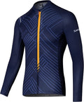 Santic Cycling Jersey Men'S Long Sleeve Tops Mountain Bike Shirts Bicycle Jacket with Pockets Sporting Goods > Outdoor Recreation > Cycling > Cycling Apparel & Accessories Santic B-blue Large 