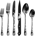 Fivent 24-Piece Easter Flatware Set, Service for 4, Stainless Steel Flatware Set with Steak Knives, Mirror Polished Cutlery Set, Easter Decorations Table Setting, Hand Wash Recommended Home & Garden > Decor > Seasonal & Holiday Decorations Fivent Jungle  