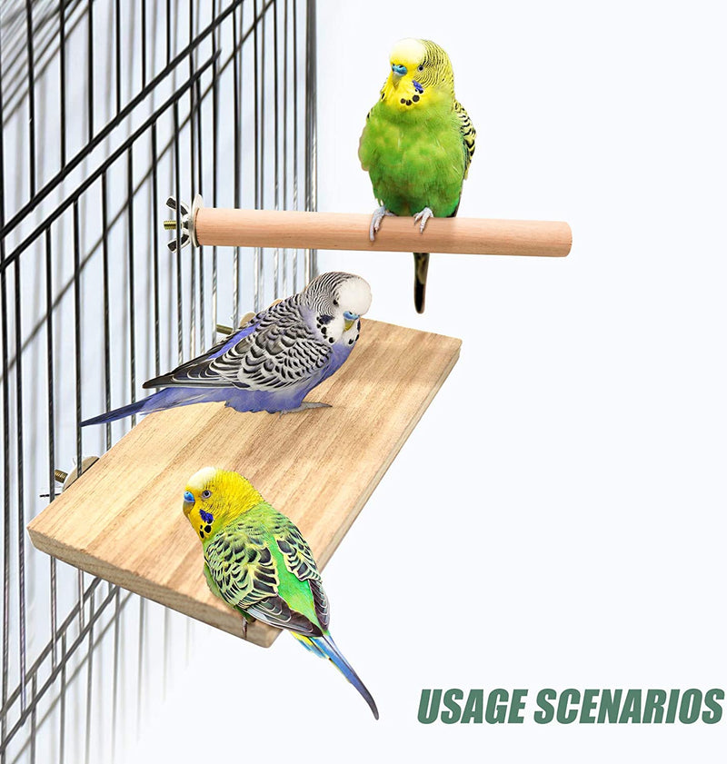 4 PCS Bird Perch Stand Platform Toy, Natural Wood Parrot Perch Stand Stick Play Exercise Gym Bird Cage Accessories Toys for Parrot, Budgies, Parakeet, Cockatiels, Conure, Lovebirds (Style 1) Animals & Pet Supplies > Pet Supplies > Bird Supplies Roundler   