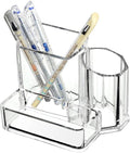 Sooyee Acrylic Pen Holder 3 Compartments,Clear Pen Holder Organizer Makeup Brush Holder for Office Desk Accessories,Cosmetic Brush Storage Box, School,Dorm,Bathroom,Kitchen,Clear Home & Garden > Household Supplies > Storage & Organization Sooyee Clear 5.1 x 3.74 x 4.1 