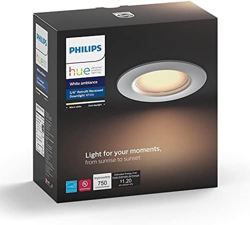 Philips Hue White Ambiance Dimmable LED Smart Retrofit Recessed Downlight (5-Inch/6-Inch Compatible with Alexa Apple Homekit and Google Assistant) Home & Garden > Lighting > Flood & Spot Lights CQMTO   
