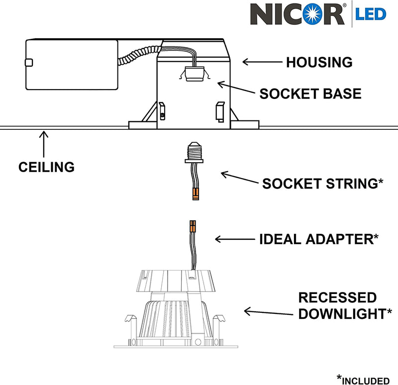 NICOR Lighting DCG Series 4 In. White Gimbal LED Recessed Downlight, 4000K (DCG421204KWH)