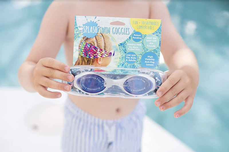 SPLASH SWIM GOGGLES - 'Mercia - Fun, Fashionable, Comfortable - Fits Kids and Adults - Won'T Pull Your Hair - Easy to Use - High Visibility Anti-Fog Lenses - PATENT PENDING Sporting Goods > Outdoor Recreation > Boating & Water Sports > Swimming > Swim Goggles & Masks Splash Place   