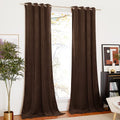 NICETOWN Blue Velvet Curtains 84 Inches, Media Movie Theater Room Decor, Sound Reducing Heavy Matt Grommet Top Solid Room Darkening Drapes for Bedroom (Set of 2, W52Xl84 Inches) Home & Garden > Decor > Window Treatments > Curtains & Drapes NICETOWN Brown W52" x L84" 