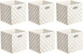 Collapsible Fabric Storage Cubes with Oval Grommets - 6-Pack, Light Grey Home & Garden > Household Supplies > Storage & Organization KOL DEALS Linked 6-Pack 