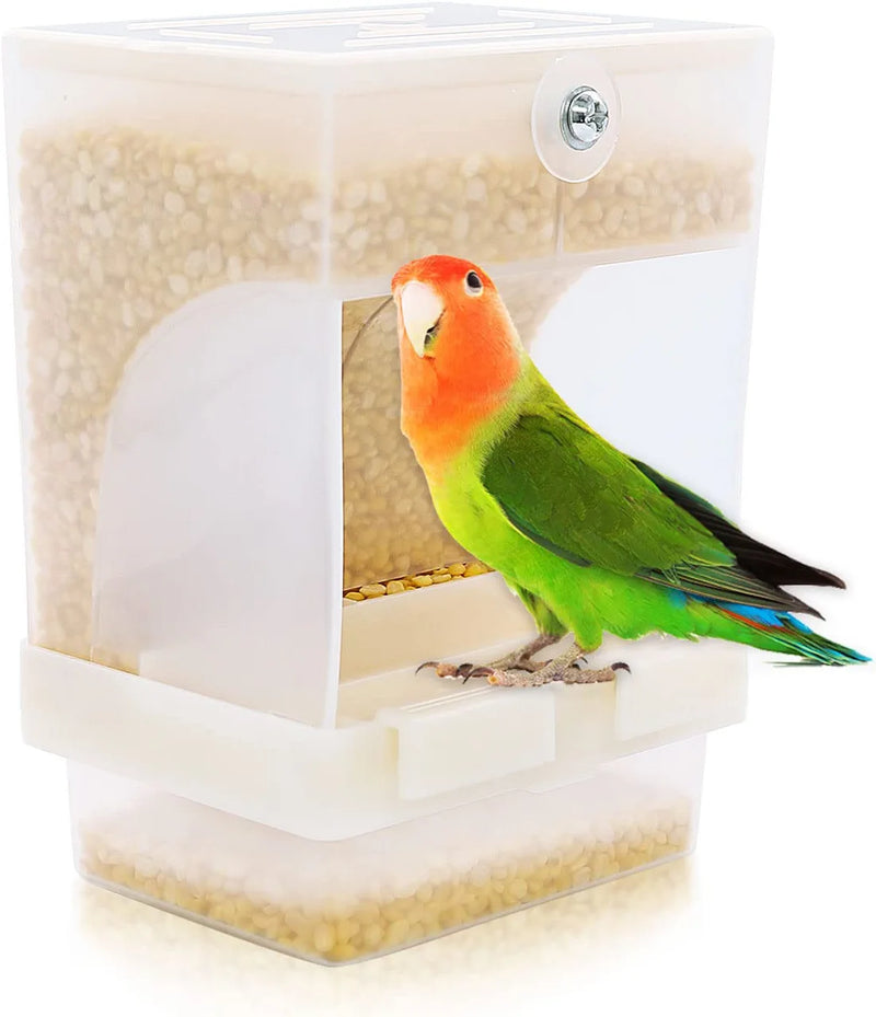 Rypet No-Mess Bird Feeder - Parrot Integrated Automatic Feeder for Small to Medium Birds Animals & Pet Supplies > Pet Supplies > Bird Supplies > Bird Toys Rypet Translucent  