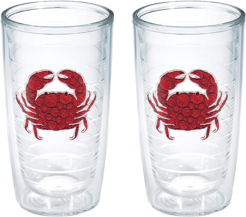 Tervis Crab Insulated Tumbler with Emblem and Red Lid, 16 Oz, Clear Home & Garden > Kitchen & Dining > Tableware > Drinkware Tervis No Lid 16oz 2pk 