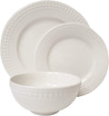 Tabletops Gallery Embossed Bone White Porcelain round Dinnerware Collection- Chip Resistant Scratch Resistant, Bloom 12 Piece Dinnerware Set (Dinner Plate, Salad Plate, Cereal Bowl) Home & Garden > Kitchen & Dining > Tableware > Dinnerware Tabletops Unlimited BLOOM 12PC 