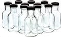 Set of 8Oz Glass Bottles with Black Plastic Caps | Reusable Stout Flint Glass Bottles with Lids for Juicing, Kombucha, Liquids | Made in USA | 8 Oz Glass Bottles (Total of 12) Home & Garden > Decor > Decorative Jars MHO Containers 8 oz - 12 Pack  