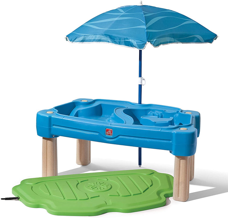 Step2 Cascading Cove Sand & Water Table with Umbrella | Kids Sand & Water Table with Umbrella | 6-Pc Water Accessory Set Included | Green Sporting Goods > Outdoor Recreation > Winter Sports & Activities Step2 Blue Table 