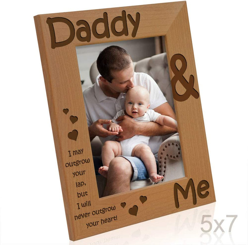KATE POSH - Daddy & Me - I May Outgrow Your Lap, but I Will Never Outgrow Your Heart - Picture Frame (5X7 - Vertical) Home & Garden > Decor > Picture Frames KATE POSH   
