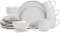 Elanze Designs Reactive Glaze Ceramic Stoneware Dinnerware 16 Piece Set - Service for 4, Mocha Grey Ombre Home & Garden > Kitchen & Dining > Tableware > Dinnerware Elanze Designs Classic White  