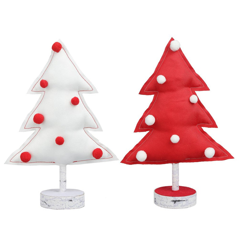Holiday Time Medium Red and White Fabric Christmas Tabletop Trees, Set of 2, 6.25"W X 10"H Home & Garden > Decor > Seasonal & Holiday Decorations& Garden > Decor > Seasonal & Holiday Decorations Test Rite Intl   
