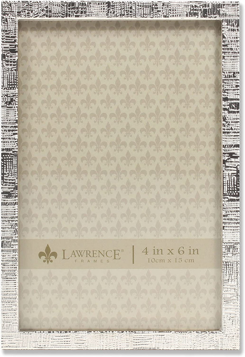Lawrence Frames 712346 4X6 Gold Metal Linen Pattern Picture Frame Home & Garden > Decor > Picture Frames Lawrence Frames Silver 4x6 