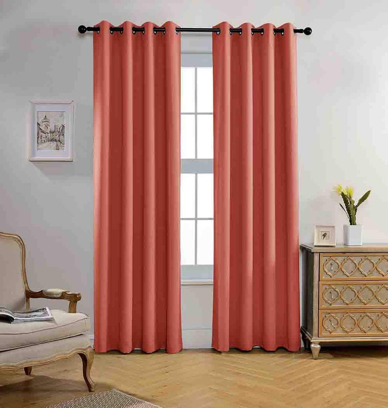 Miuco Room Darkening Texture Thermal Insulated Blackout Curtains for Bedroom 1 Pair 52X63 Inch Black Home & Garden > Decor > Window Treatments > Curtains & Drapes MIUCO Rust 52x84 inch 