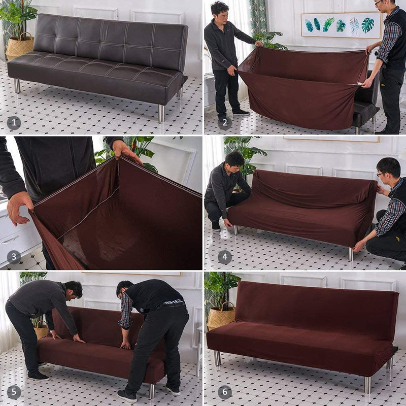 Cornasee Stretch Sofa Bed Cover Futon Slipcover,Full Folding Armless Sofa Covers Furniture Protector,Easily Removable and Machine Washable (D) Home & Garden > Decor > Chair & Sofa Cushions Cornasee   