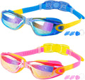 Kids Swim Goggles, 2 Packs Swimming Goggles for Kids Girls Boys and Child Age 4-16 Sporting Goods > Outdoor Recreation > Boating & Water Sports > Swimming > Swim Goggles & Masks COOLOO 03.pink/P Ultramirrored Len&blue Ultramirrored Len  